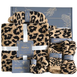JOOJA Care Package Get Well Soon Gift Baskets Self Care Gifts for Women Birthday Gift Basket for Her, Birthday Box Leopard Print Gifts for Women Mom Wife Daughter Sister Friends Leopard Brown