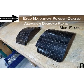 J & O Carts Parts Ezgo Marathon Golf Cart Powder Coated Aluminum Diamond Plate Mud Flaps/Guards