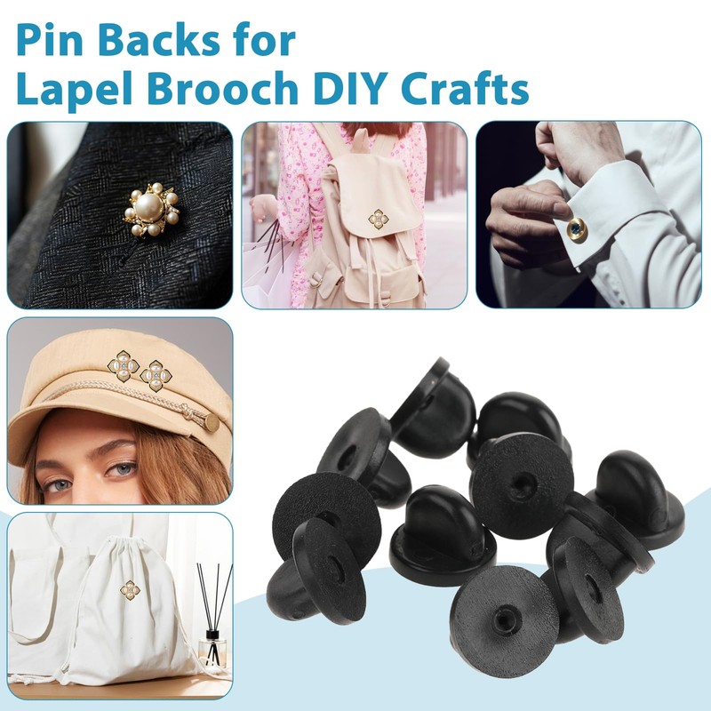 100 PCS Rubber Pin Backs, Lapel Pin Backs PVC Rubber