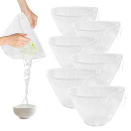 6Pcs Nut Milk Bag Bowl-Shaped Organic Cheesecloth Reusable Straining Fine Mesh Food Strainer Washable Cheesecloth for Tea Milk Juicing Almond Yogurt Coffee