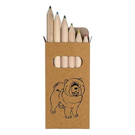 Azeeda 6 x 'Chow Chow Dog' Short 85mm Pencils/Coloured Pencil Set (PE00011809)