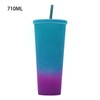 710ML/24OZ Large Capacity Water Cup Fully Studded Matte Tumbler Reusable