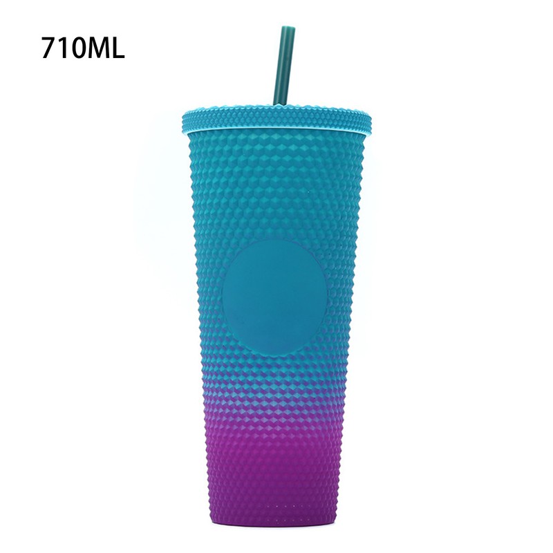 710ML/24OZ Large Capacity Water Cup Fully Studded Matte Tumbler Reusable