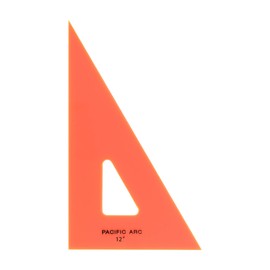 Pacific Arc Drafting Triangle, 12-inch, 30/60/90 Degrees, Fluorescent Orange