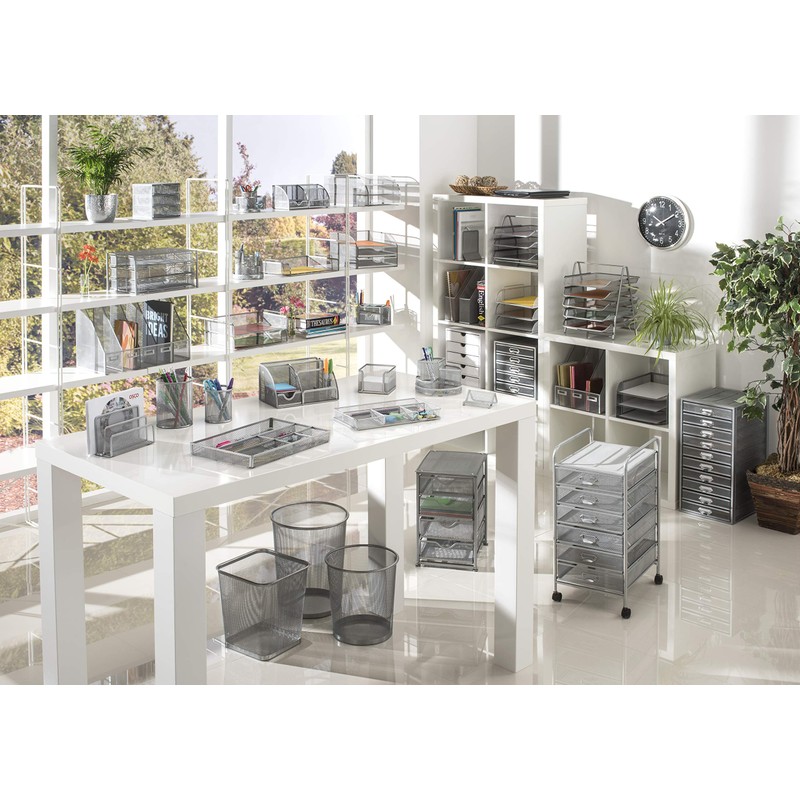 OSCO Silver Wiremesh Waste Bin | Square | Height -