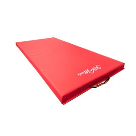 FitMats Single Red Mat with G/Y/R Handles Exercise Mat - 4ft x 2ft - Thick Comfortable Foam, Easy to Store & Carry - Ideal for Yoga, Pilates, Stretching, & Home Fitness Workouts