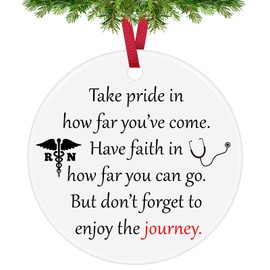 Registered Nurse Gifts Christmas Ornaments Inspirational Nursing Graduation Gifts Soon to Be Nurse Gifts Nurse Appreciation Gift Future Nurse Gifts for Women Men Ceramic Ornament Nurses Week Gifts