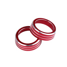 Xotic Tech 2pcs Centre Console AC Climate Control Knob Surrounding Ring Decoration Covers Compatible with Honda Civic 10th Gen 2016-2021 (Red)