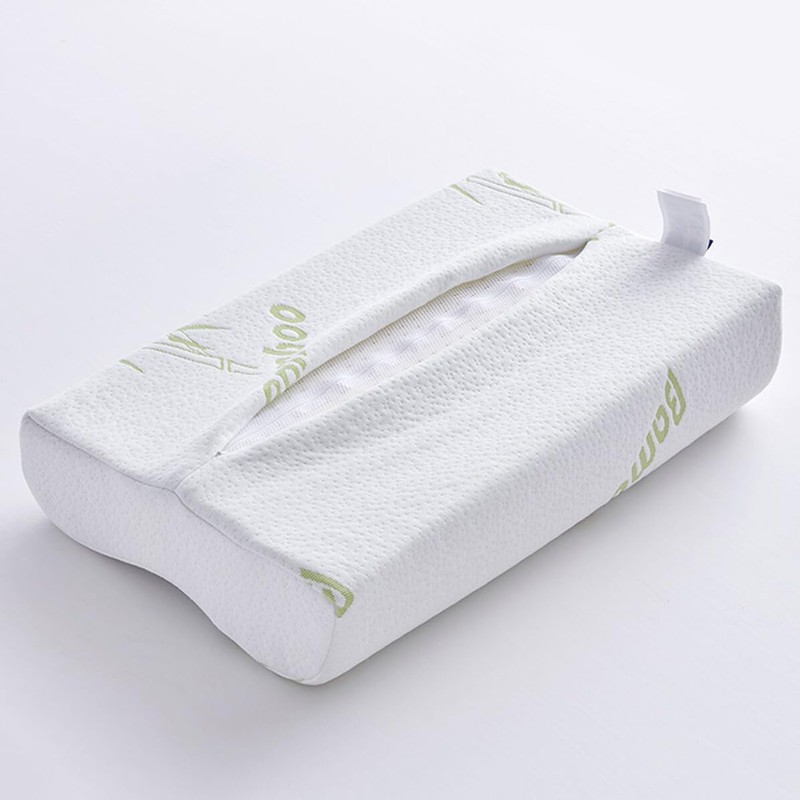 Toyvian Ergonomic Bamboo Fiber Neck Pillow Cover for Cervical Relief