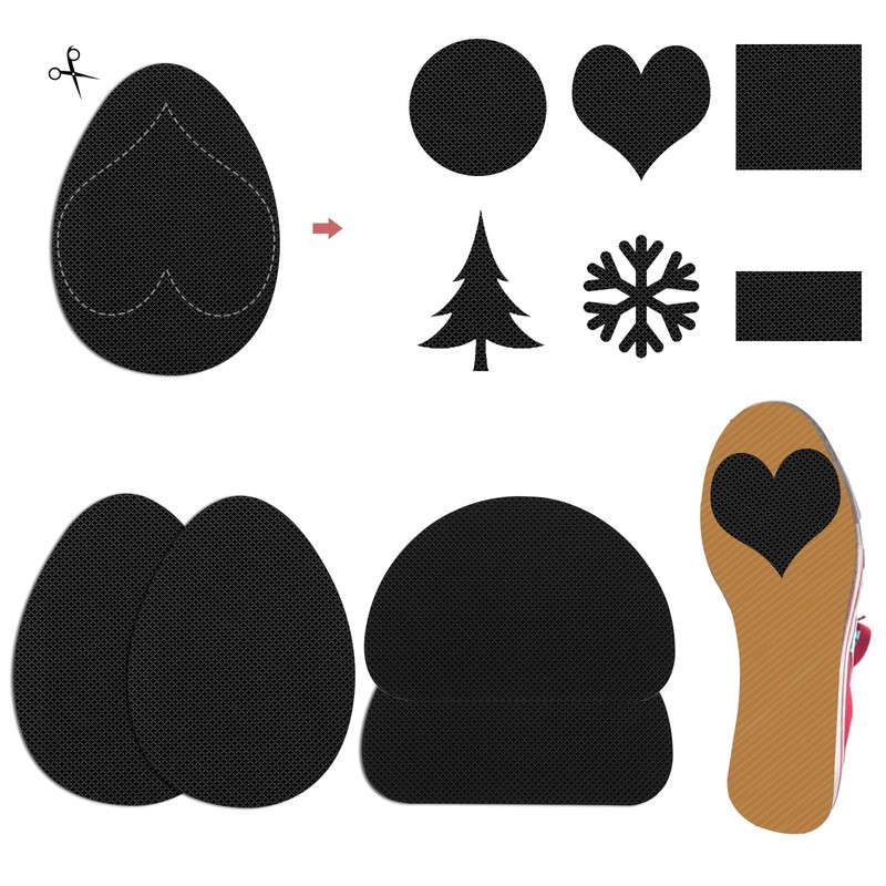 Molain Non-Slip Shoe Pads, Black, 4 Pairs, Self-Adhesive Rubber Sole