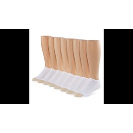 GoldToe Sport Cotton AQUAFX No Show Socks White 6-Pair Men's Extended Size 12-16