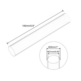 MECCANIXITY Acrylic Pipe Clear Rigid Round Tube 21mm(0.83") ID 25mm(1") OD 6" for Lamps and Lanterns, Water Cooling System