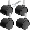 1.5 Inch Plastic Casters Set of 4, M8 Stem Nylon