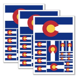 QQSD Colorado Flag Sticker Decal in Multiple Sizes, 3 Pack, 11.7 x 8.3 Inches