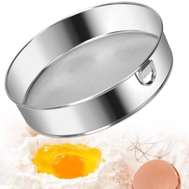 8 Inch Stainless Steel Flour Sieves 20cm Sieve Fine Mesh Round Sifting Sieve Flour Sifter Handheld Sugar Sieve Flour Shaker for Bake Decorate Cakes, Pies, Pastries, Cupcakes