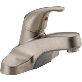 Peerless P136LF-BN-M Single Handle Bathroom Faucet, 1.0 GPM Water Flow, Brushed Nickel