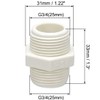 TOP-VIGOR 5Pcs PVC Pipe Fitting Hex Nipple, G3/4 x G3/4