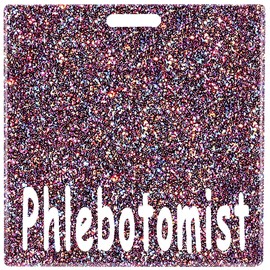 Iridescent Phlebotomist Badge Buddy Card Glitter Nurse Gifts Nursing Horizontal Bling Badge Reel Acrylic Badge Buddies Holder Bling Coworker Nurse Accessories Identification Tags ID Card
