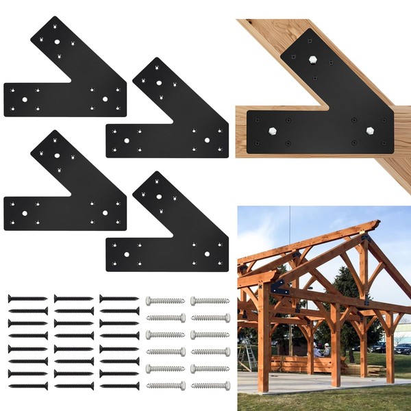 VoTwoofv 45-Degree Pergola Brackets 10" x 3",Slant Joining Brackets for