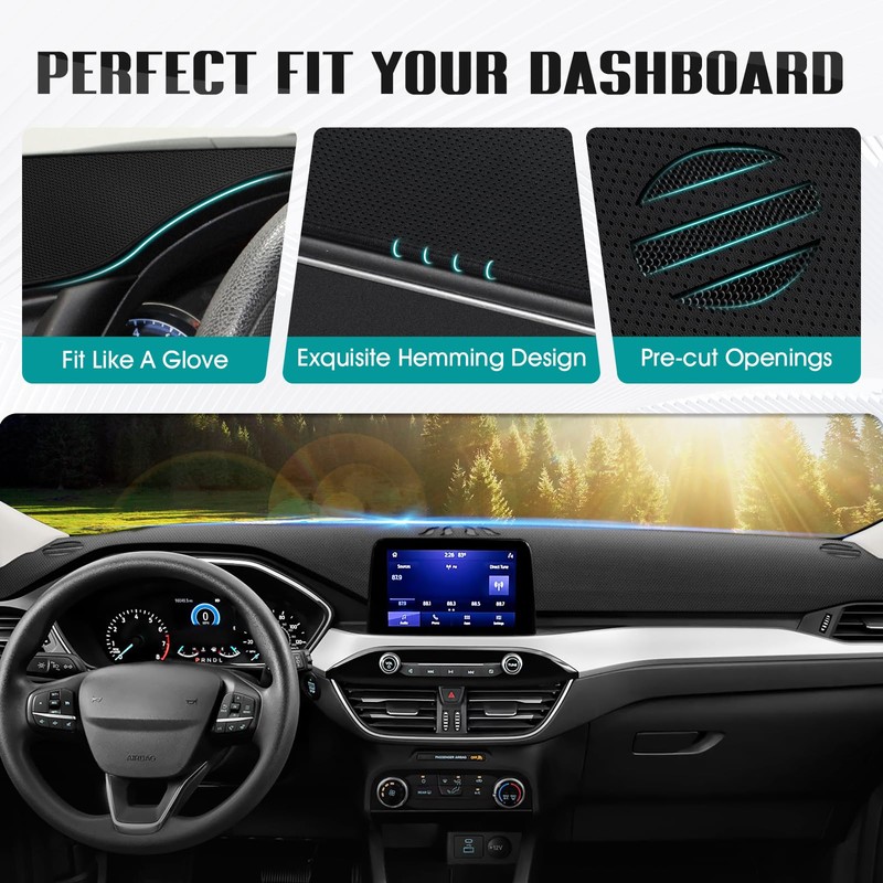 FIILINES Dash Cover for 2020-2025 Ford Escape (Without HUD), Dashboard