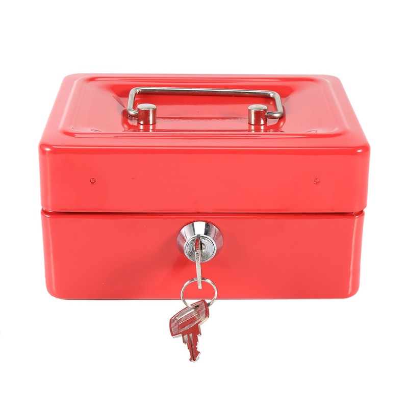 1Pc Mini Portable Iron Petty Lockable Cash Money Coin Safe