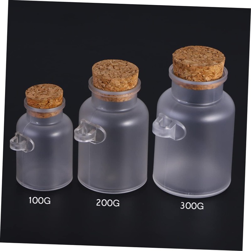 KICHOUSE Empty Plastic Salt Container with Wooden Lid Spoon 100g