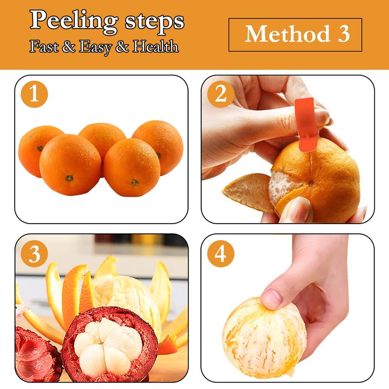 ZEACCT 10 Pieces Orange Peeler Set, Round Orange Peeler, Plastic