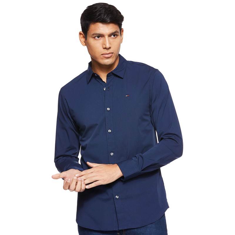 Tommy Jeans Tommy Jeans Men's Original Stretch Casual Shirt, Blue