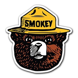 Smokey the Bear - Firefighting Wildlife Decal Sticker for Car Truck MacBook Laptop Air Pro
