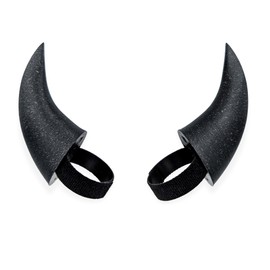 BeamTeam3D Demon Horns for Headphones - Small Devil Headphone Attachment in Various Colors with Self Fastener - Cosplay Devil Ears for Gamers and Streamers (Set of 2) (Sparkle Black)