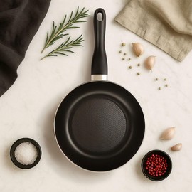 Very Titan Made in Germany Bratpfanne 24 cm, antihaft beschichtete Pfanne für alle Herdarten inkl. Induktion und Backofen, Induktionspfanne zum fettarm Braten, Schwarz