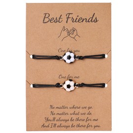 Soccer Gifts for Friendship Bracelet for BFF Matching Soccer Bracelets for Best Friend Birthday Graduation Gift Bracelets for Girls Boys Soccer Party Decorations for Women Men Sport Bracelet