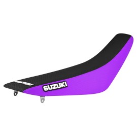 Enjoy MFG 2010-2018 SUZUKI RMZ 250 Gripper Seat Cover  PURPLE / BLACK standard  LOGO #49