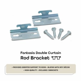 Fantasia Replacement Bracket for Fantasia Double Curtain Rods, Metal Color – 2 Brackets & Hardware Included