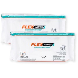 Generic Flex Wipes 36080 Pack of 2 Disinfectant Wipes, Large 7"" x 8"" Wipes, 80 Wipes per Pack, Dispenses One at a Time