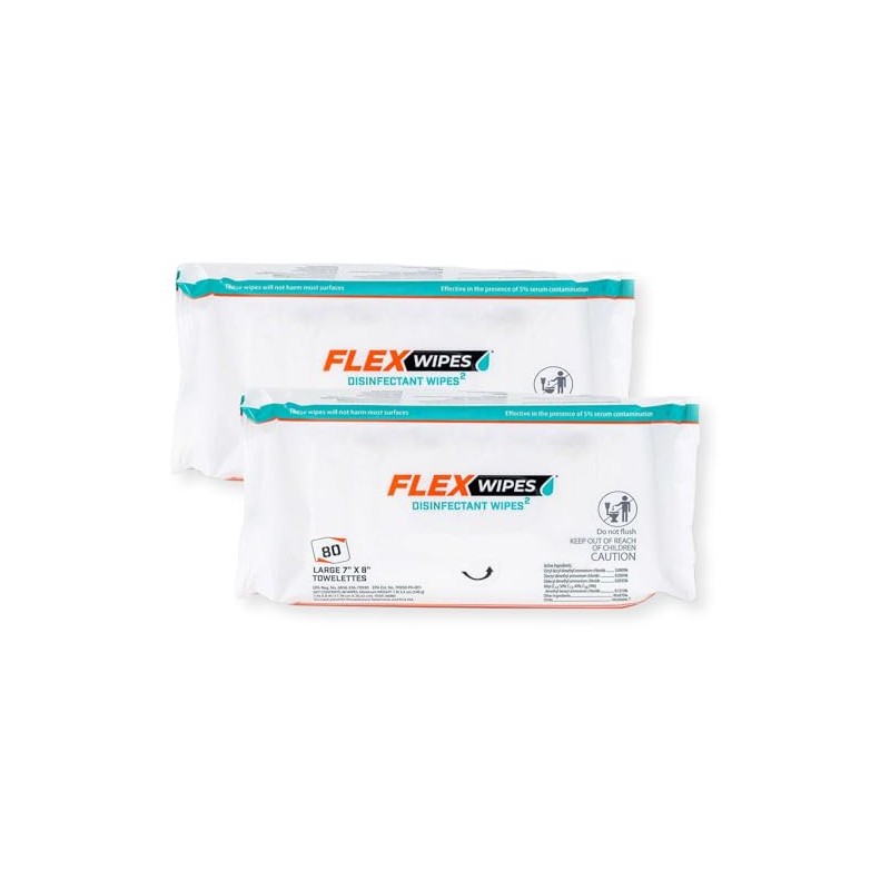 Generic Flex Wipes 36080 Pack of 2 Disinfectant Wipes, Large