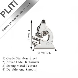 PLITI Scientist Gift Biology Chemistry Gift Microscope Brooch Pin For Lab Tech Lover (Microscope pinCA)