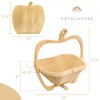 RoyalHouse Bamboo Foldable Fruit Bowl Apple Shape, Fruit & Vegetable