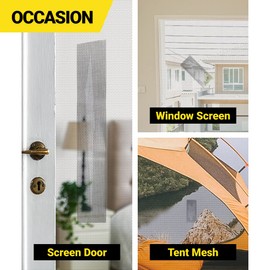 TORTO9 Window Screen Repair Kit, 3-Layer Strong Adhesive & Waterproof Tape Fiberglass Covering mesh (Black, 2 Inch x 6.5 FT)