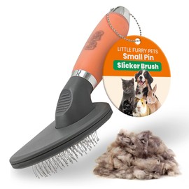 GoPets Small Pin Slicker Brush, Soft Dematting & Grooming Brush for Short & Long-Haired Dogs, Detangler & Shedding Brush, Professional Grooming, Perfect for Small & Large Dogs, Cats & Rabbits