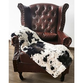 Two Lumps of Sugar Luxurious Black Pony Minky Faux Fur Blanket - Super Soft, Cozy, & Warm, 40" x 40" Plush Luxury Faux Fur Throw for Couch, Sofa, Bed, Travel; Breathable, Fluffy Throw Blanket