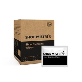 Shoe Mistri Instant Shoe Cleaning Wipes | Pack of 20 Individual Shoe Pouch For Quickly Remove Dirt & Stains (White)