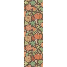 Ekelund Master Weavers -Plenty of Pumpkins Table Runner - @14" x 47" Natural Organic Cotton