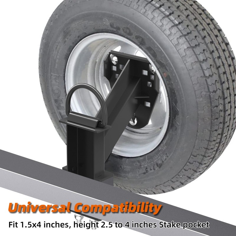 Jorohiker Stake Pocket Spare Tire Carrier with D-Ring ,Spare Tire