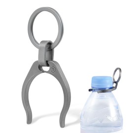 KeyUnity KA60 Titanium Water Bottle Holder Bottle Hook Clip Type with Key Ring Hydration Bottle Folder Clasp Lightweight for Travel Walking Fishing Outdoor Camping Hiking Climbing