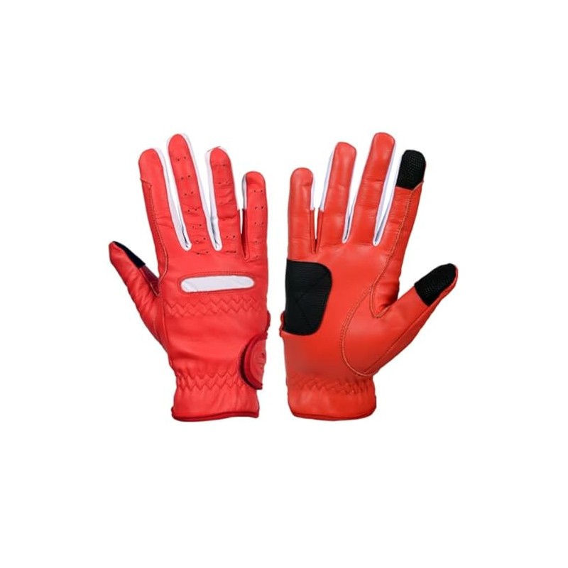 eGlove EQUEST GRIP PRO Leather Touchscreen Horse Riding Gloves (Red