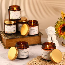 MTLEE 10 Jars Christian Scented Candles Religious Candles 3.5oz Stress Relief Aromatherapy Candles Gifts Natural Soy Decorative Candles Long Lasting Bathroom Candles for Women Birthday Baptism