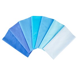 7 Pcs Cotton Fabric Square 20cm*20cm Solid Color Twill Cotton Fabric for DIY Crafts Sewing, Blue