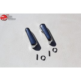 FDM MFG 1968 Ford Mustang Interior Inside Door Wind Wing Vent Window Handles Chrome New