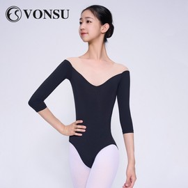 Banshu Premium Adult Professional Black Ballet & Gymnastics Training Leotard Leotard + S 2ea